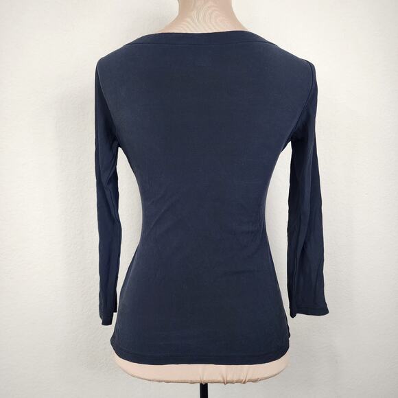 100% Silk Black Worth Ruched Top - Picture 2 of 5